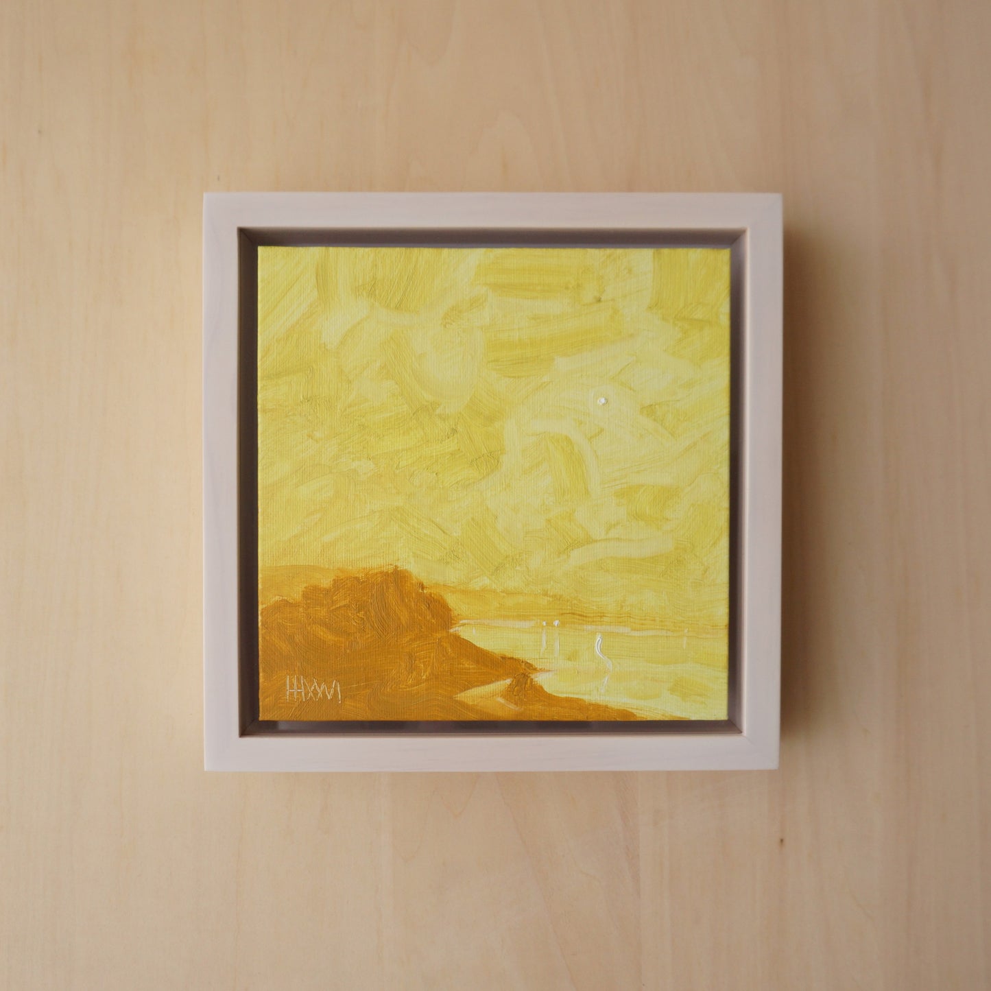 If Midnight were yellow- 18x18cm / Oil painting on canvas panel