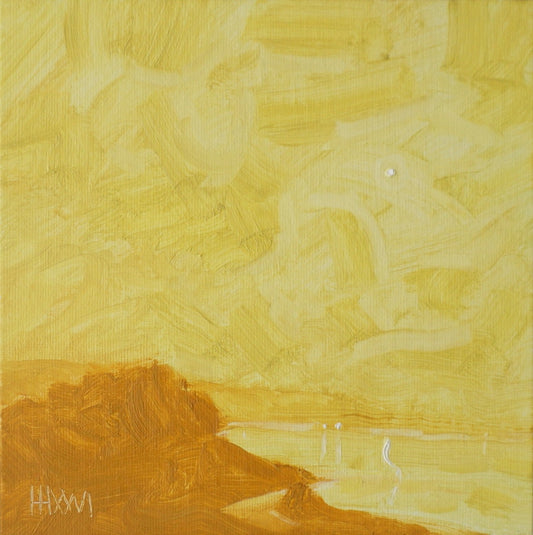 If Midnight were yellow- 18x18cm / Oil painting on canvas panel