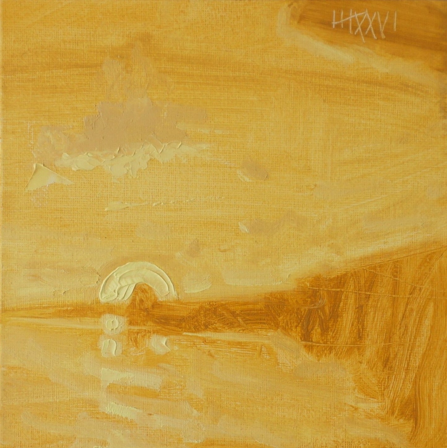 Gold- 18x18cm / Oil painting on canvas panel