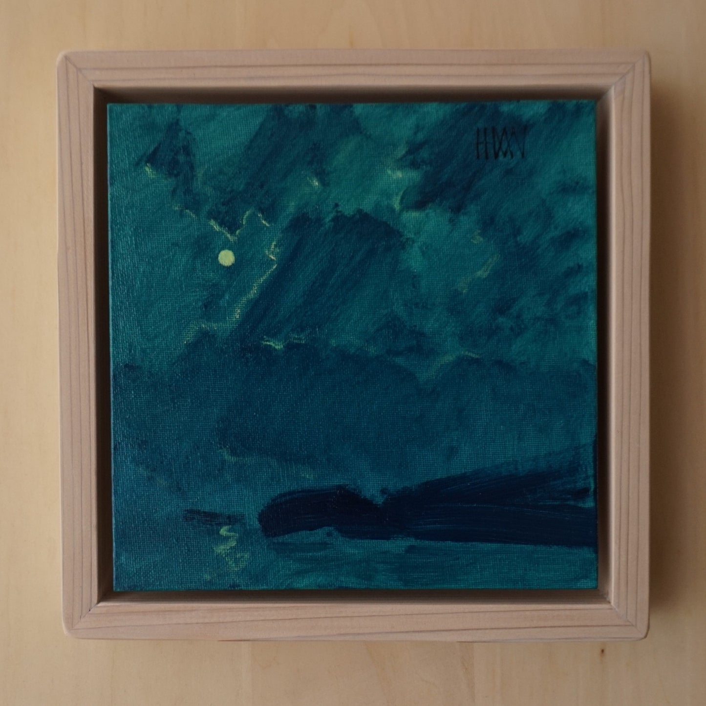 Bat-Moon- 20x20cm / Oil painting on canvas panel