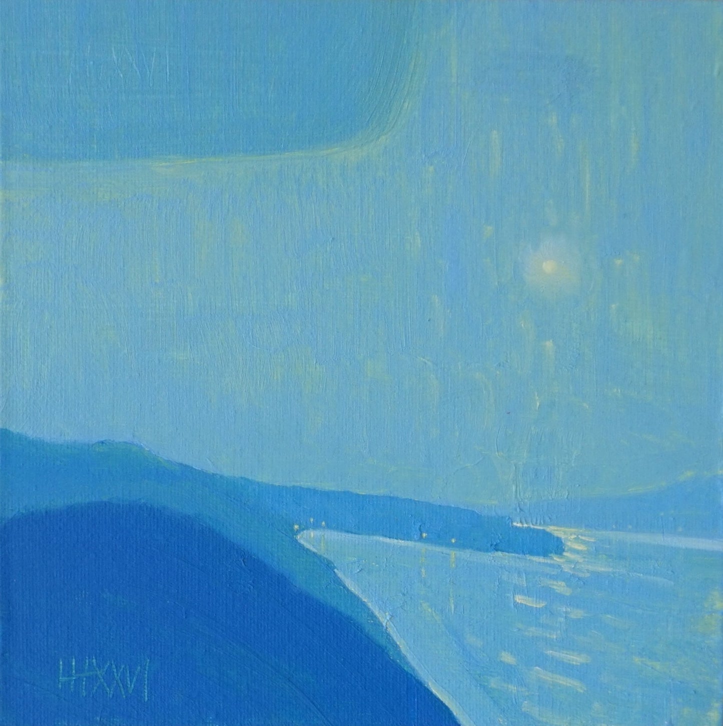 Flying high 18x18cm / Oil painting on canvas panel