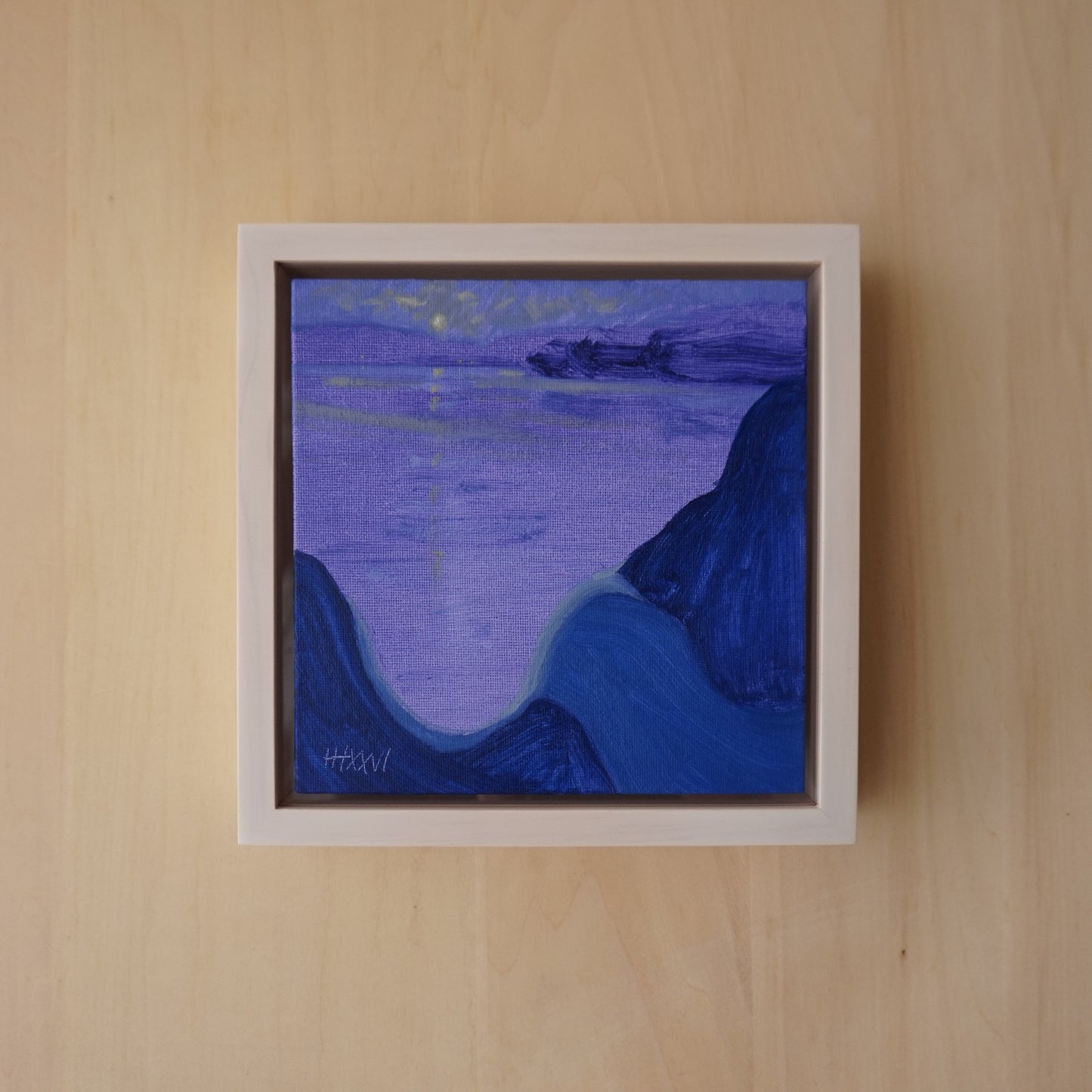 Mystery Beach 18x18cm / Oil painting on canvas panel