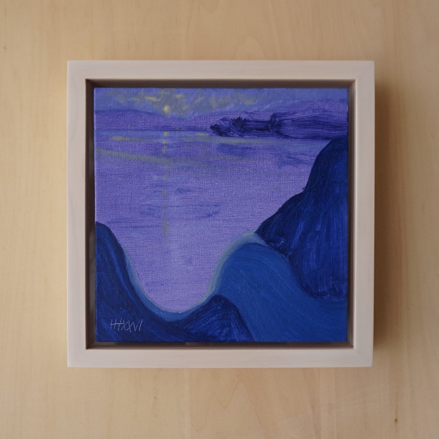 Mystery Beach 18x18cm / Oil painting on canvas panel