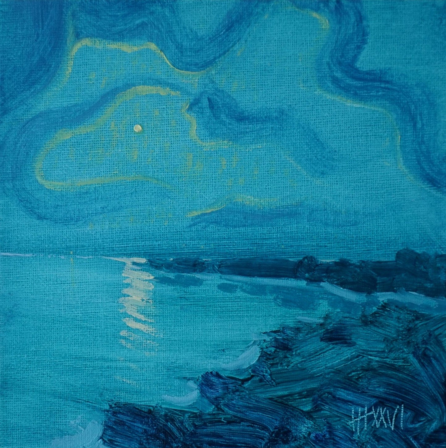 Flow 18x18cm / Oil painting on canvas panel