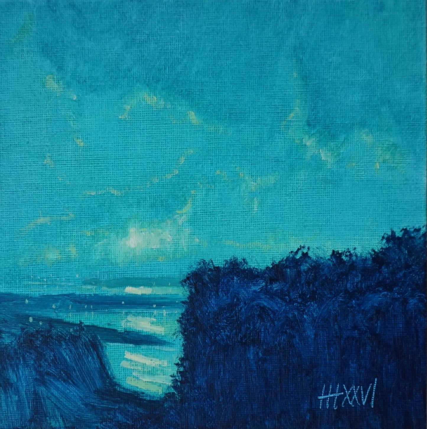 Light 18x18cm / Oil painting on canvas panel