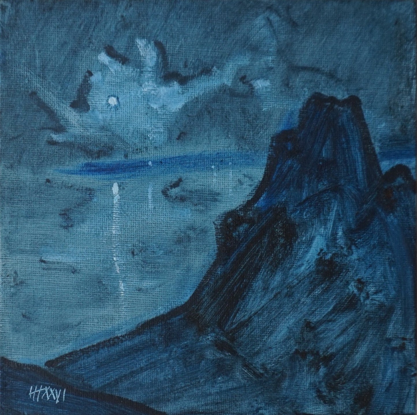 Light in the Dark 18x18cm / Oil painting on canvas panel