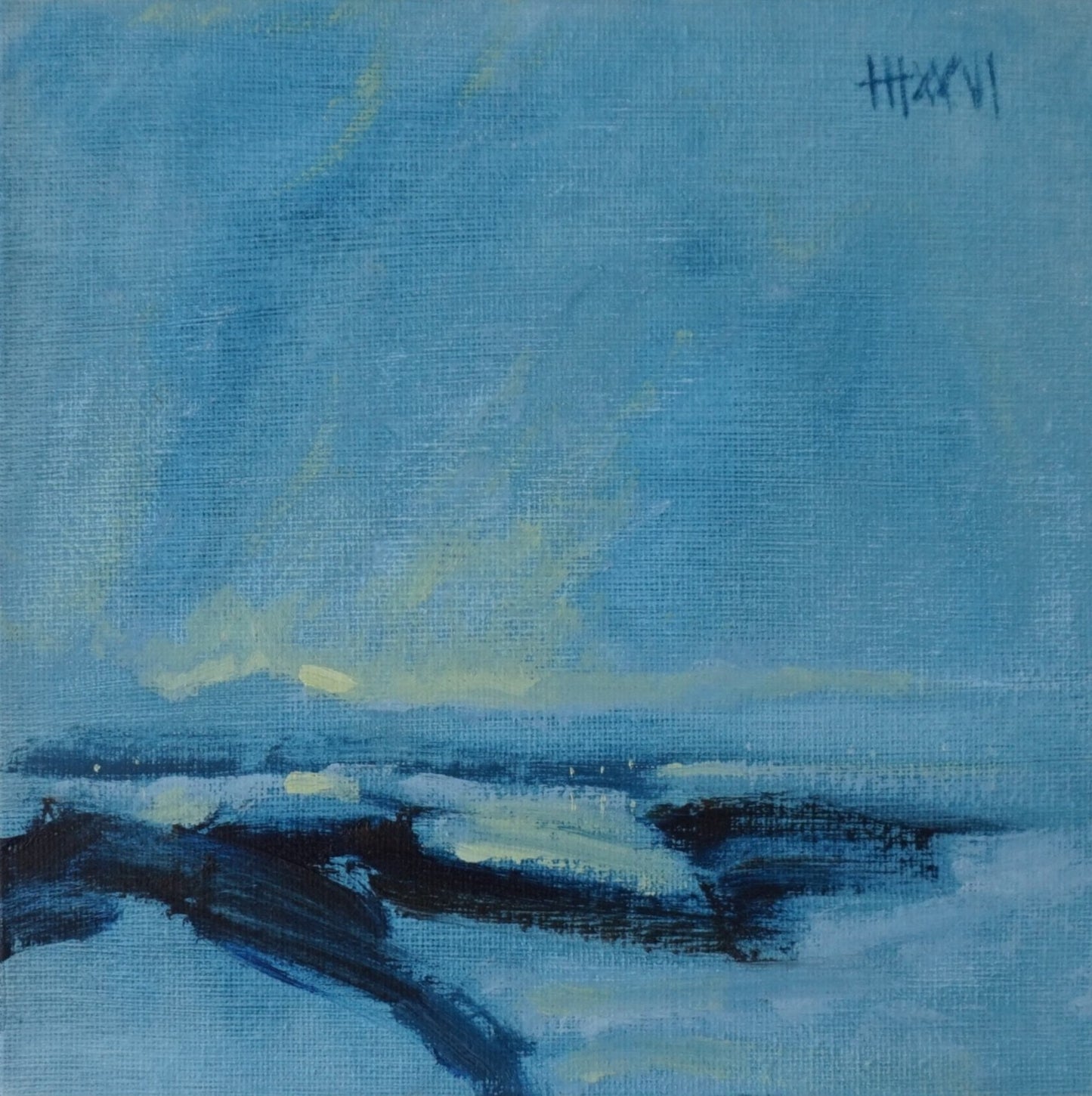 New Beginning 18x18cm / Oil painting on canvas panel