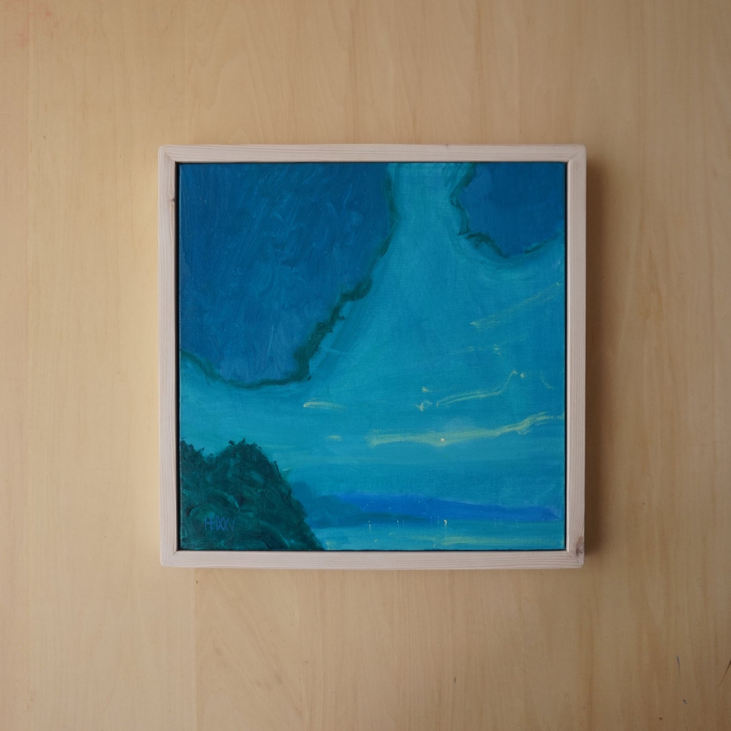Squiggle Dawn 37x37cm / Oil painting on canvas