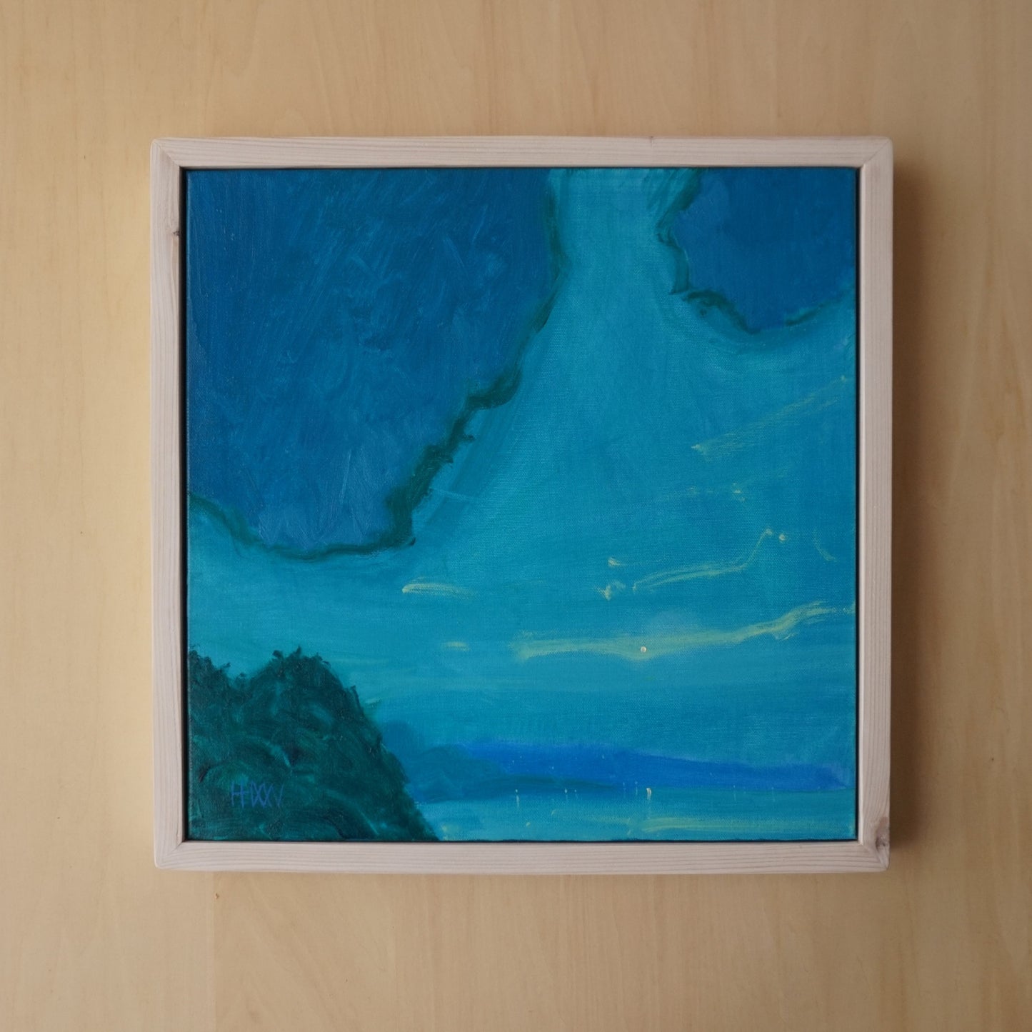 Squiggle Dawn 37x37cm / Oil painting on canvas
