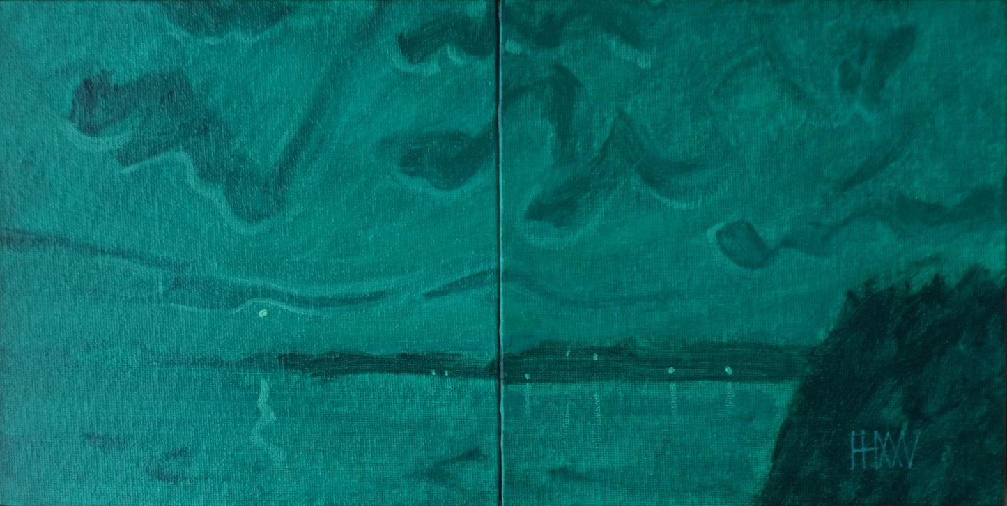 Vibrations 36x18cm / Oil painting on canvas panel