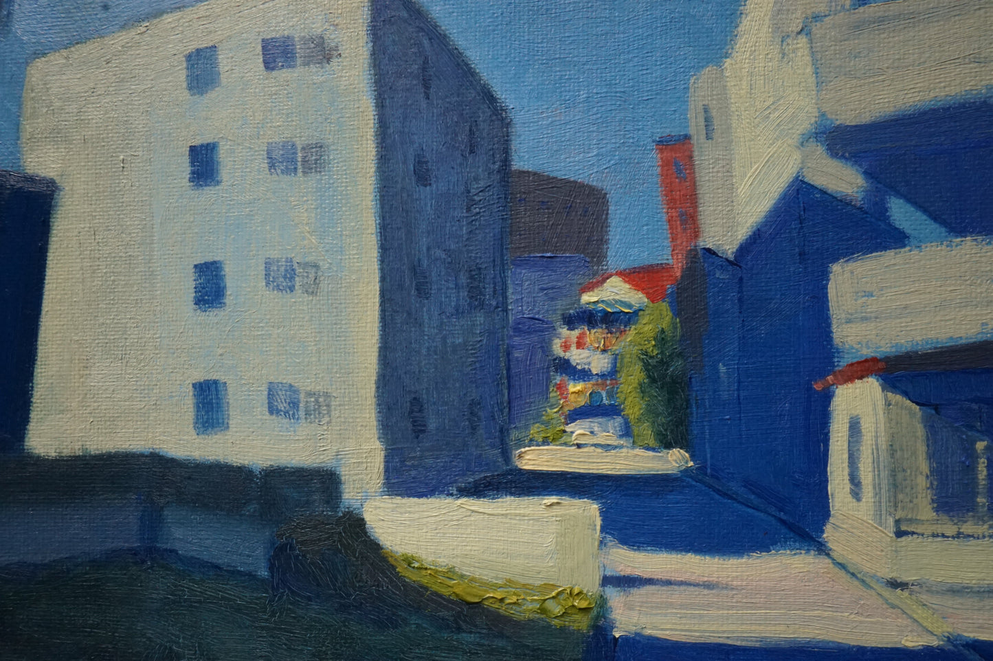 3 O'clock shadows - 20x25.5cm / Oil painting on canvas panel